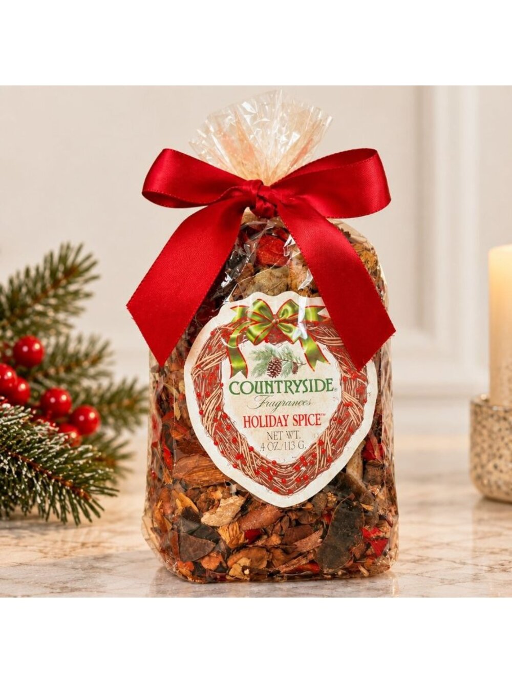 Christmas Holiday Spice Potpourri 4 Oz Bag Vtg Rustic Scent Dried Botanicals
